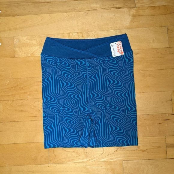 NEW FREE PEOPLE Throw Jacquard Biker Shorts Blue Medium II @V - Picture 11 of 11